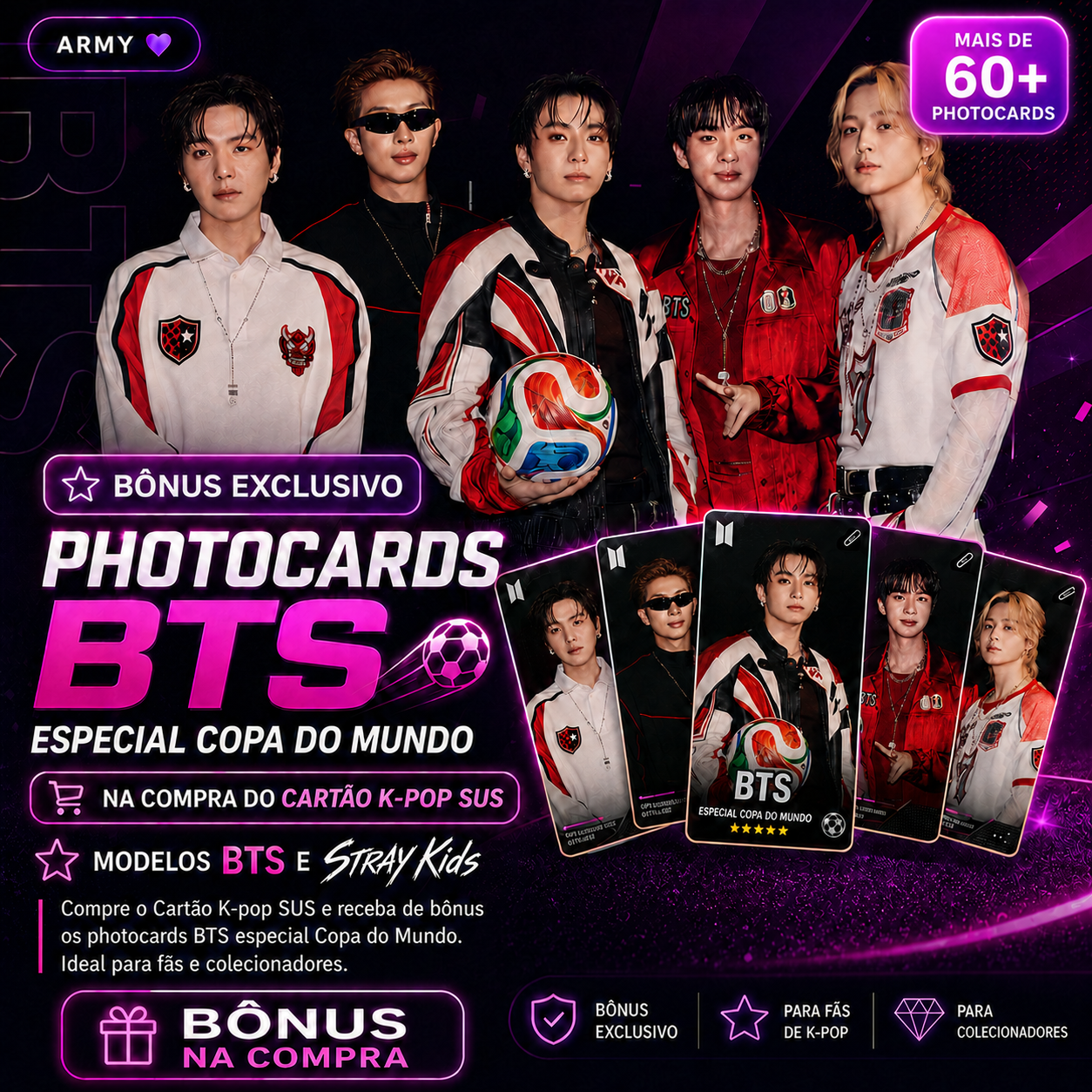 Bônus exclusivo com mais de 60 photocards BTS