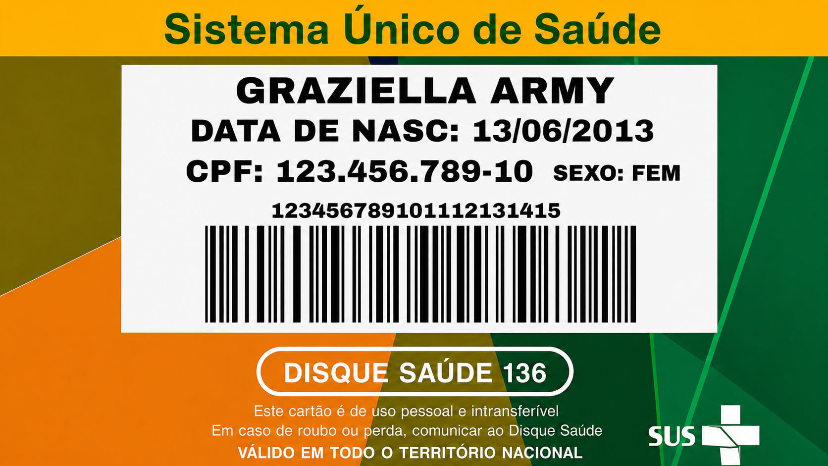 Verso do cartão personalizado